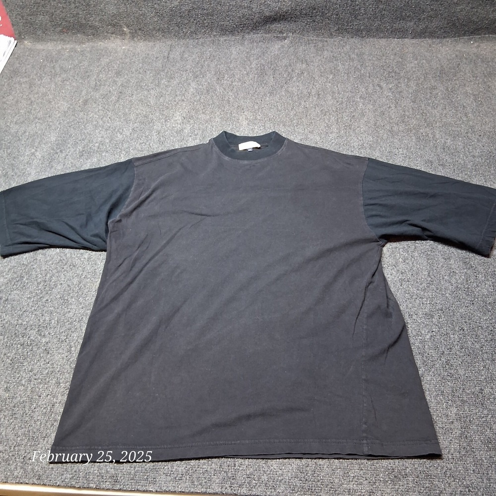VTG Poeta Moda Visitor Shirt Men XXL‎ Black 2 Tone Short Sleeve Mercerized